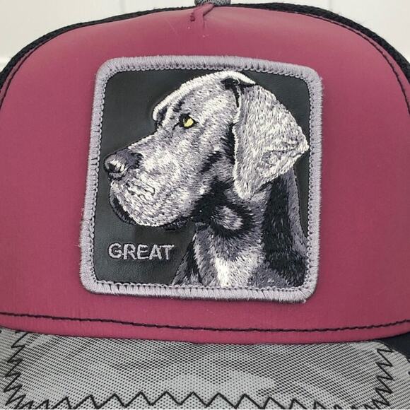 Goorin Bros Gr8 Even L8 Trucker Hat Snap Back Mens One Size Maroon Gray Black - Picture 3 of 11